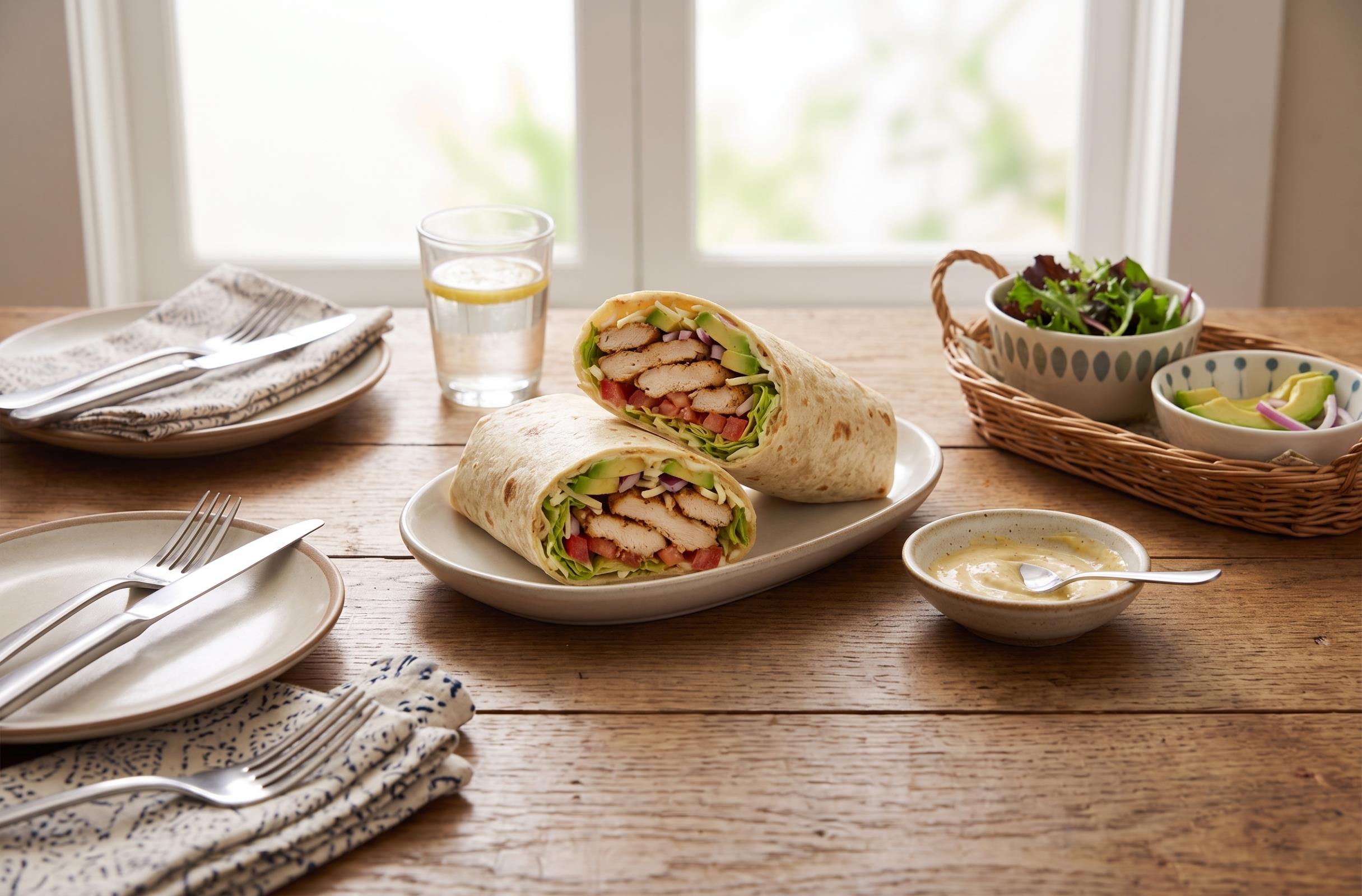 Wrap de pollo fácil para una comida rápida
